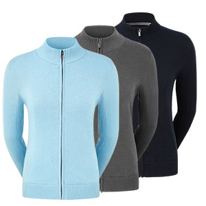 FootJoy Womens Full Zip Lined Wool Blend Pullover